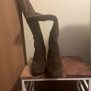 Brown, BORNE suede leather boots